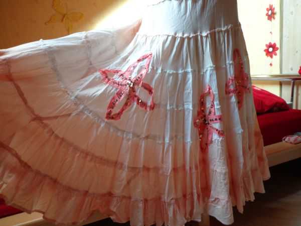 Designer Hippie Batik Stufenrock mit Pailletten