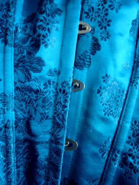 Korsett aus China-Brokat *Corsage* *Blau* *Satin* *Gothic* *Cyber* *Asia*