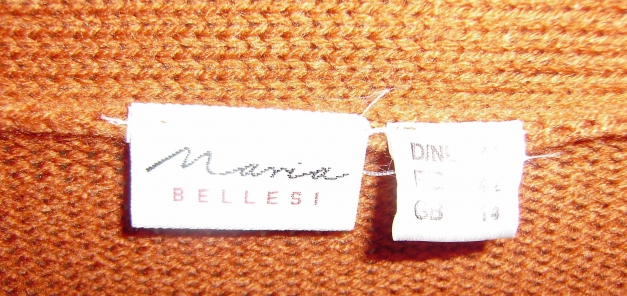 Ausgefallene Fransen-Strickjacke Cardigan Gr. 40 in kupfer von Maria Bellesi