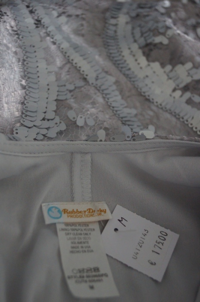 Elegantes Silber besondere Anlässe Kleid Neu von Rubber Ducky aus USA California M 38 