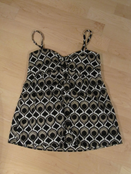 TUNIKA TOP ETHNO H&M SCHWARZ-BEIGE-WEISS NEU HIPPIE ETHNO AZTEKEN Gr.38