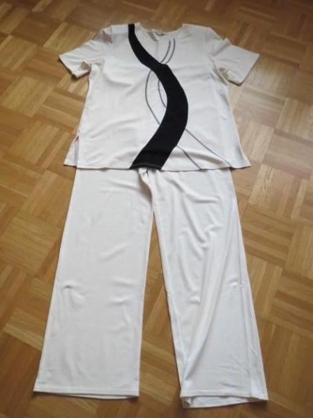 2-Teiler (Hose und Bluse),ecru-schwarz,neu