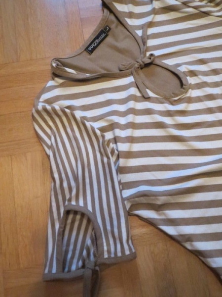 Tunika, beige-weiß, gestreift, neu
