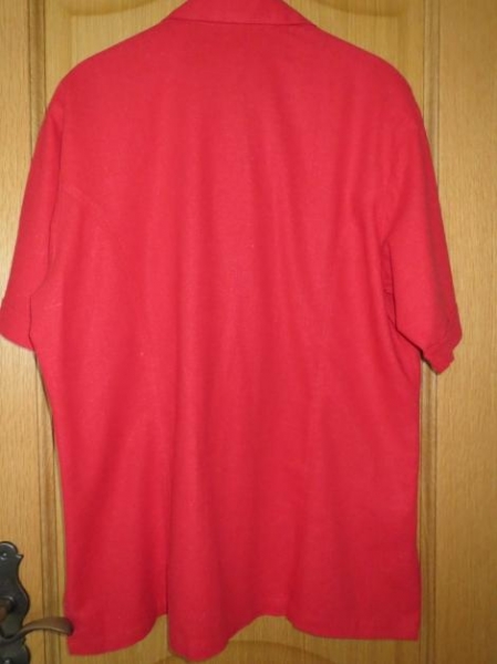 Bluse,leinen,rot Kurzarm