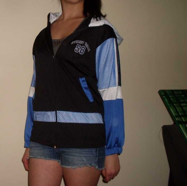 blau/ weiß/ schwarze sportjacke