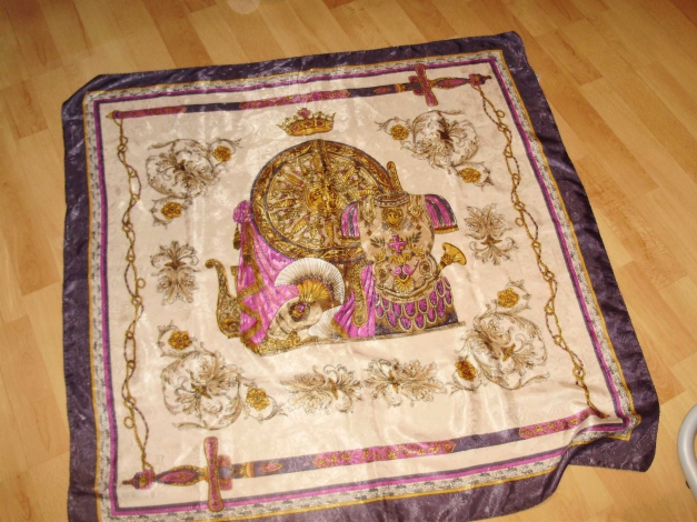 Tuch Vintage edel weich Muster ausgefallen ca. 88x88cm TOP!