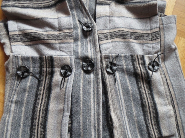 Weste, gestreift, grau-beige-schwarz