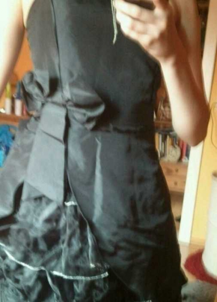 Gothic Lolita Ballkleid asymmetrisch Tüll Träger ausgestellt Schleife