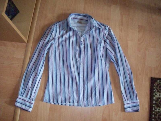 Gestreifte Bluse, Hemd, Orsay, Gr. 36, blau, weiß