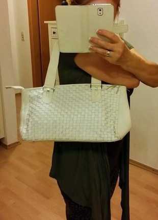 Weiße Echte Leder Tasche