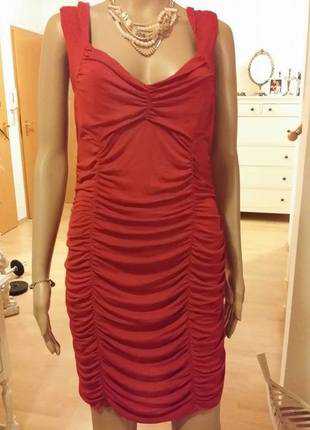 Schönes gerafftes Rotes Kleid M/L / H&M