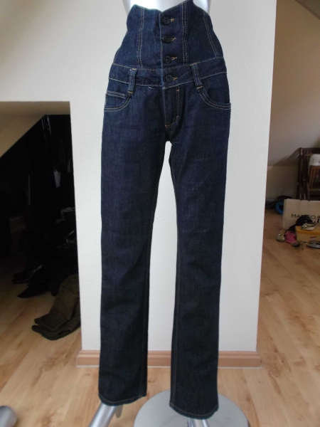 High Waist Jeans dunkelblau eng