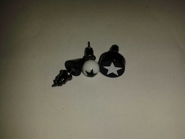 Fake Plug mit Stern + Stecker Ohrringe