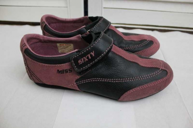 VINTAGE MISS SIXTY 60 SPORTSCHUHE Sneaker LEDER Halbschuhe wie Barfußschuhe 37,5 38 