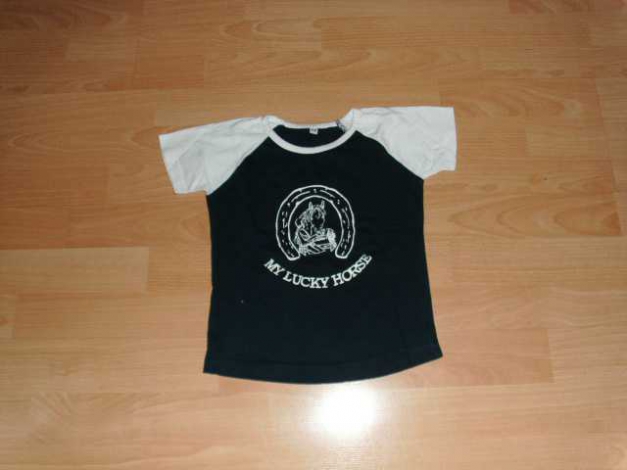 T-Shirt, blau mit Pferdemotiv, Gr. 104