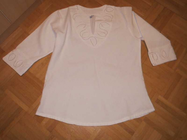 2- Teiler (Tunika und 3/4 Hose), Gr.40/M, weiß-creme