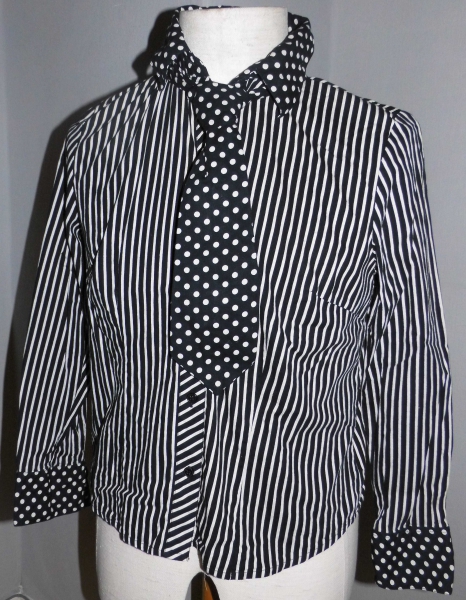 Bluse mit Krawatte langärmlig Gr. 42