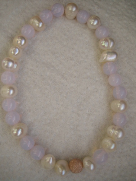 Perlen Schmuck-Set Rosegold