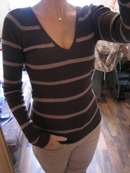 Pulli Streifen Zara V-Ausschnitt / Zara 