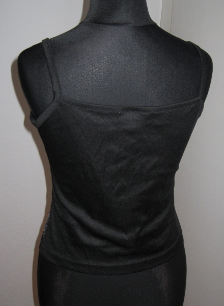 kurzes schwarzes Top mit Ornamenten Print Gr. S