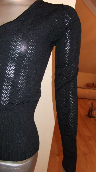 H&M Pullover vintage V Ausschnitt Häkelpulli