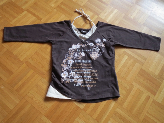 Shirt, 2-in-1 Optik, Gr.42/M, braun