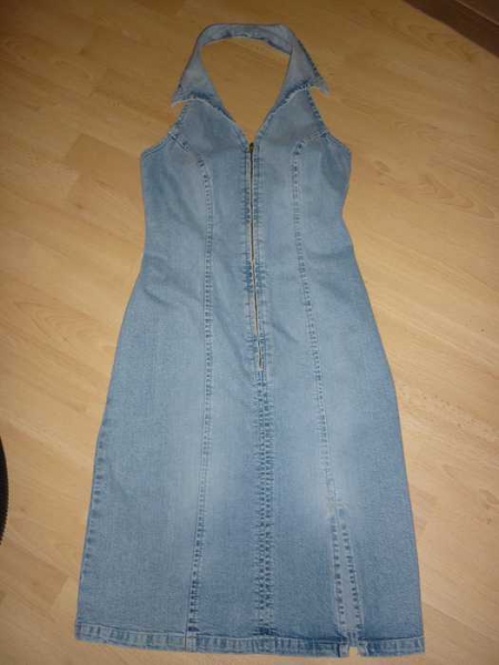 Neckholder-Jeanskleid