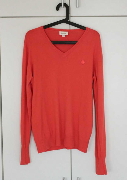 Diesel Herren Pullover Pulli Strickpullover rot-orange Gr. XL wie L