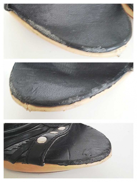 Graceland/Deichmann schwarze Riemchen Highheels mit Nieten und Fesselriemchen aus Kunstleder Gr. 36