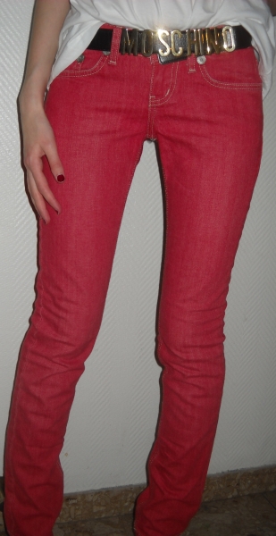 Sexy LTB Röhre Jeans Hose rot Littlebig Colour Blocking Ziernähte NEU Gr. 25 32 34 XXS XS