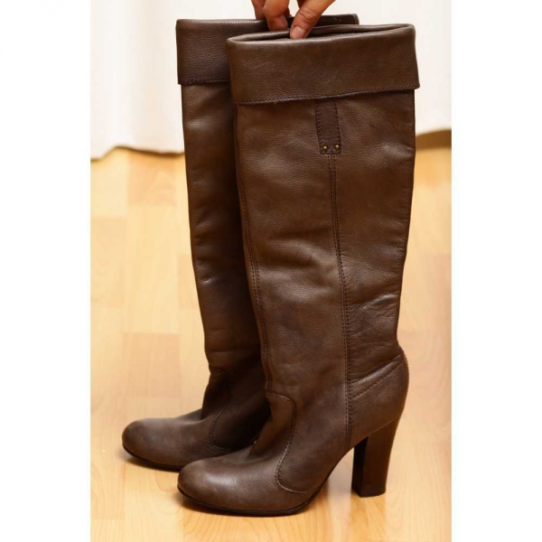 Miss Sixty Stiefel Lederstiefel braun grau