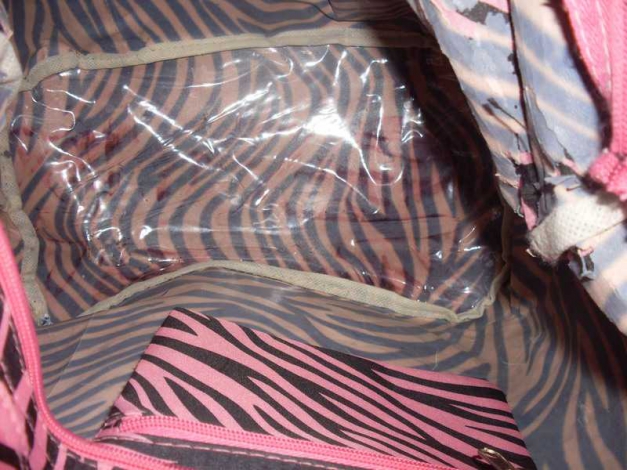 rosa/ schwarze tasche, tigermuster