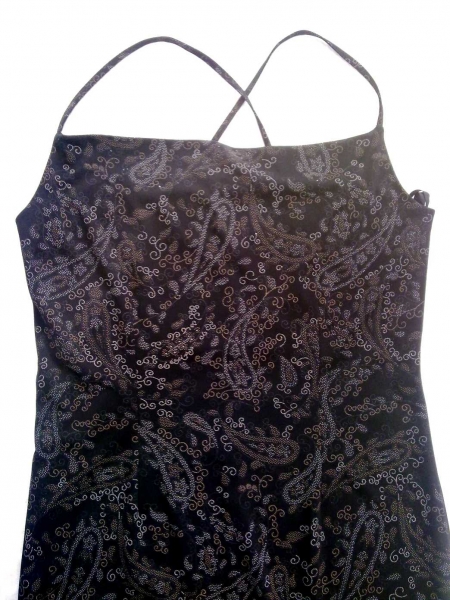 Silverster Kleid Ballkleid Spaghettikleid schwarz mit glitzer 38 40 M Paillette