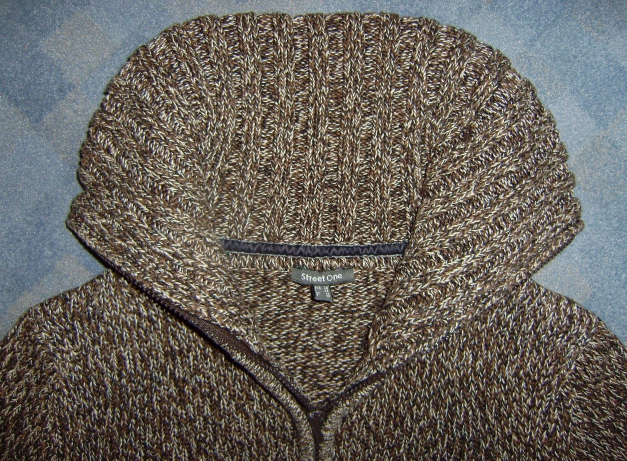 Warme Strickjacke Cardigan braun meliert Gr. 38 von Street One