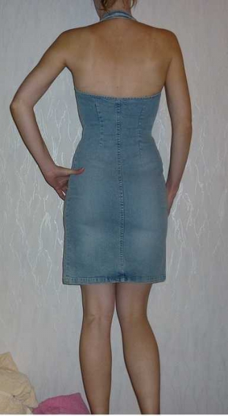 Neckholder-Jeanskleid