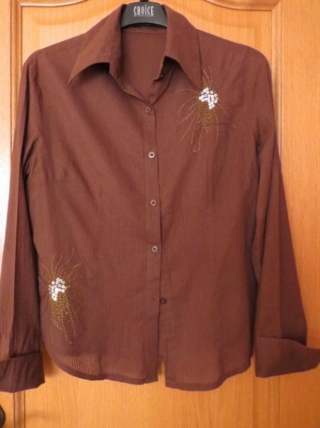 Bluse,braun,Langarm