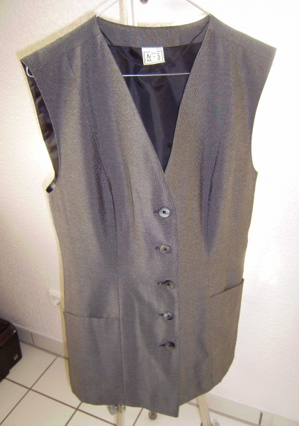 Business Weste grau schwarz lang Gr. 38
