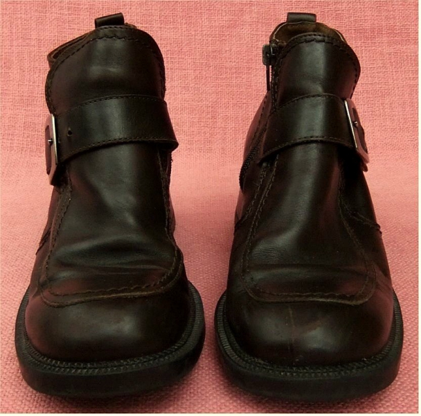 robuste Damen-Halbschuhe mit Schnallen - Größe 39 - in braun