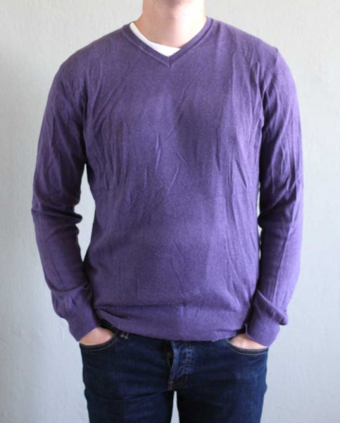 Pullover GAS Herren Strickpullover lila violett Gr. L