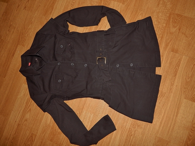 Neue Jeans bluse schwarz Gr. 38 Long mit Gürtel von s. Oliver