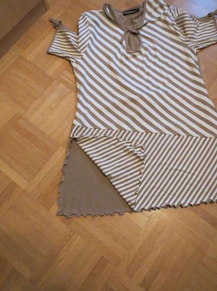 Tunika, beige-weiß, gestreift, neu