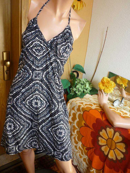 Hippie Kleid * 38 S M * Retro 60er 70er Ethno Boho Hipster * psychedelic * neckholder * Preis: VHB