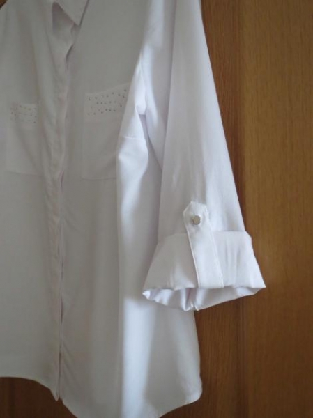 Bluse, weiß, Langarm, Neuwertig