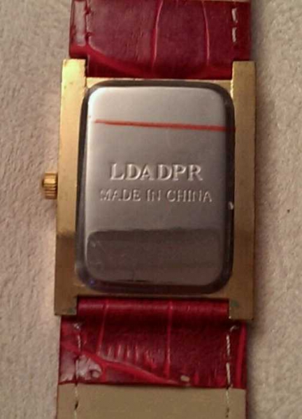 Damen-Uhr rot / gold NEU