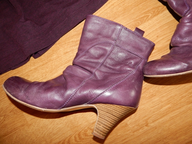 Damen Schuhe Stiefel Echt Leder Violettbraun Gr.39 GÖRTZ süß