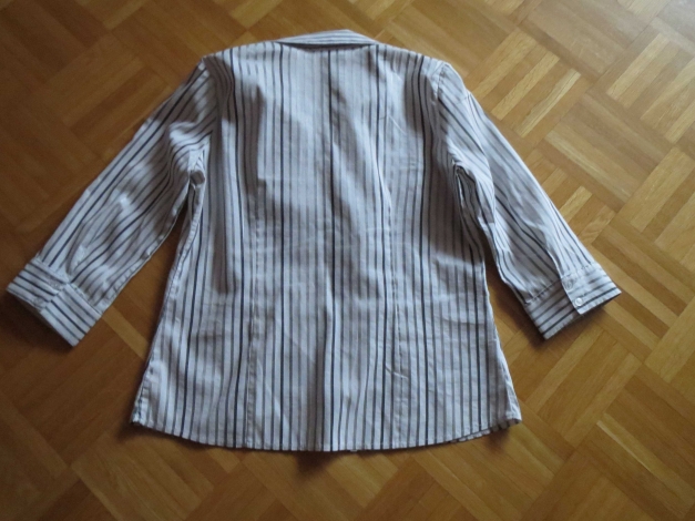 Bluse, Gr.42/M, gestreift, weiß-silber