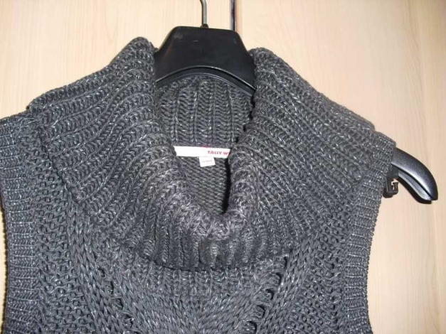 sexy rollkragenpullover ärmellos glitzer grobstrick zopfmuster von tally weijl