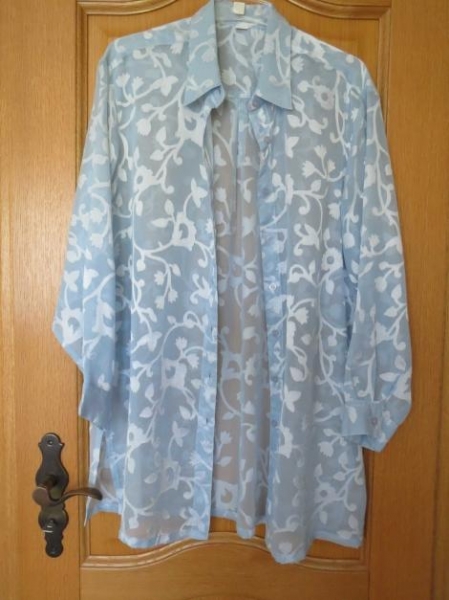 3-Teiler, Kleid, Bluse, Longbluse, hellblau, Gr.42/44, neu