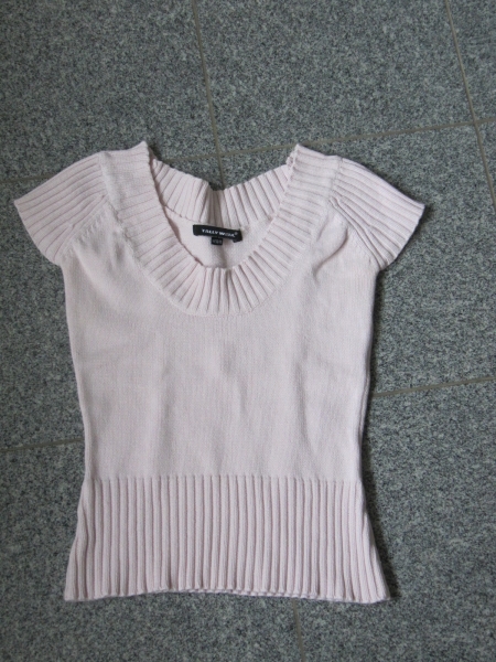 STRICK PULLI KURZARM TALLY WEIJL STRICKSHIRT ZARTES ROSA TOP NUDE ~36