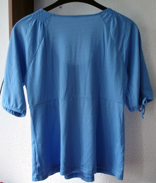 Blaues süßes romantisches Shirt mit Knöpfen und Raffung 42/44
